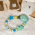 Personalisierte Schnullerkette mit Namen – Dino Design – Für Jungen