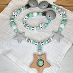 Schnullerkette & Kinderwagenkette mit Namen - Fuchs - Junge