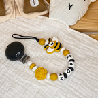 Schnullerkette mit Namen – Biene- Baby - Geschenk zur Geburt