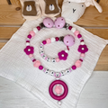 Schnullerkette & Greifling – Mädchen – Set oder einzeln - Babygeschenk