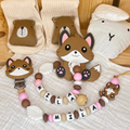 Baby Geschenk Mädchen – Schnullerkette & Greifling Fuchs