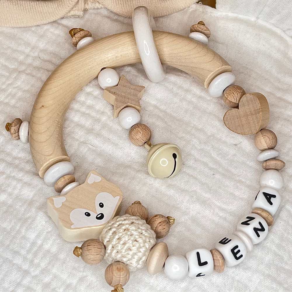 Baby Geschenk Mädchen – Schnullerkette & Greifling Fuchs Set