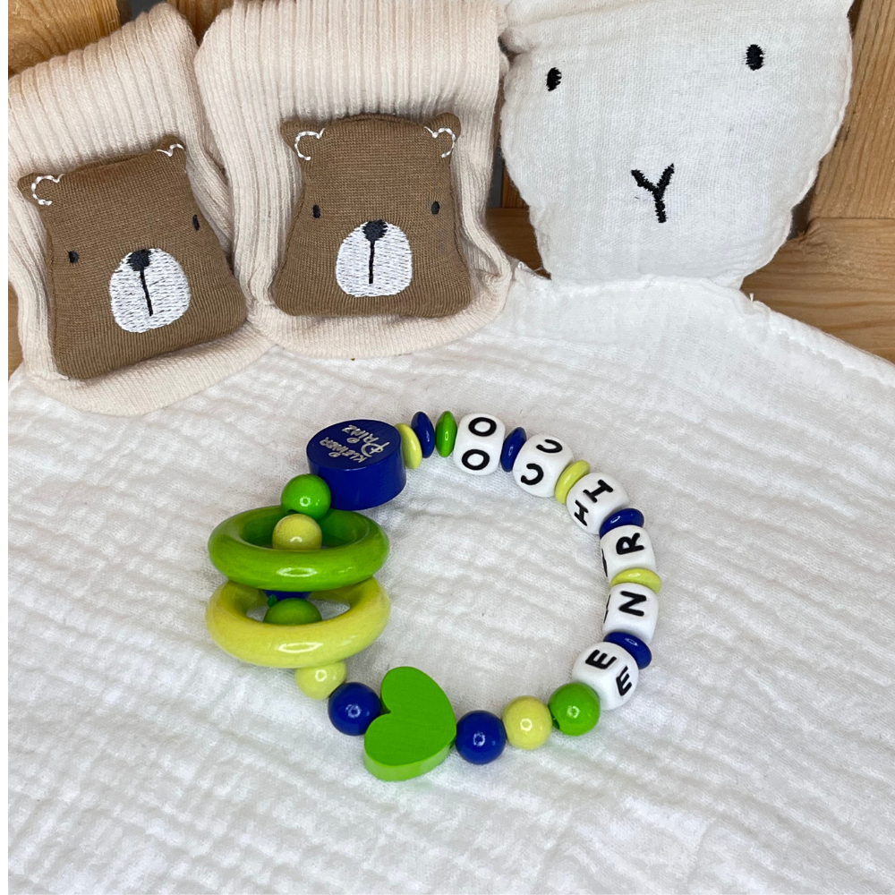 Greifring „Kleiner Prinz“ mit Herz – Personalisiertes Babygeschenk für Jungen