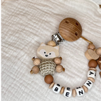 Schnullerkette mit Namen – Fuchs & Reh – Personalisierbar für Baby