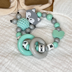 Schnullerkette mit Namen – Fuchs  – Personalisierbar für Baby - Geschenk