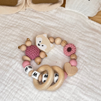 Motorik-Greifring mit Namen - personalisiert –Fuchs – Mädchen - Babygeschenk