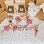 Schnullerkette & Greifling – Reh Mädchen – Set oder einzeln - Babygeschenk