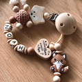 Schnullerkette mit Namen personalisiert - Fuchs - Mama & Papa viel Wunder - Geschenk zur Geburt