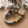Schnullerkette mit Namen Löwe Geschenk Geburt Taufe Babyparty