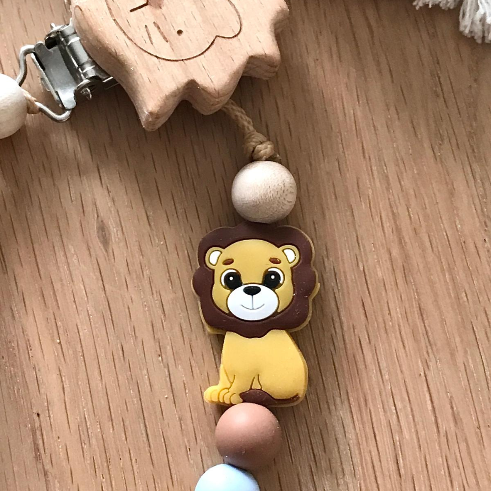 Schnullerkette mit Namen Löwe Geschenk Geburt Taufe Babyparty