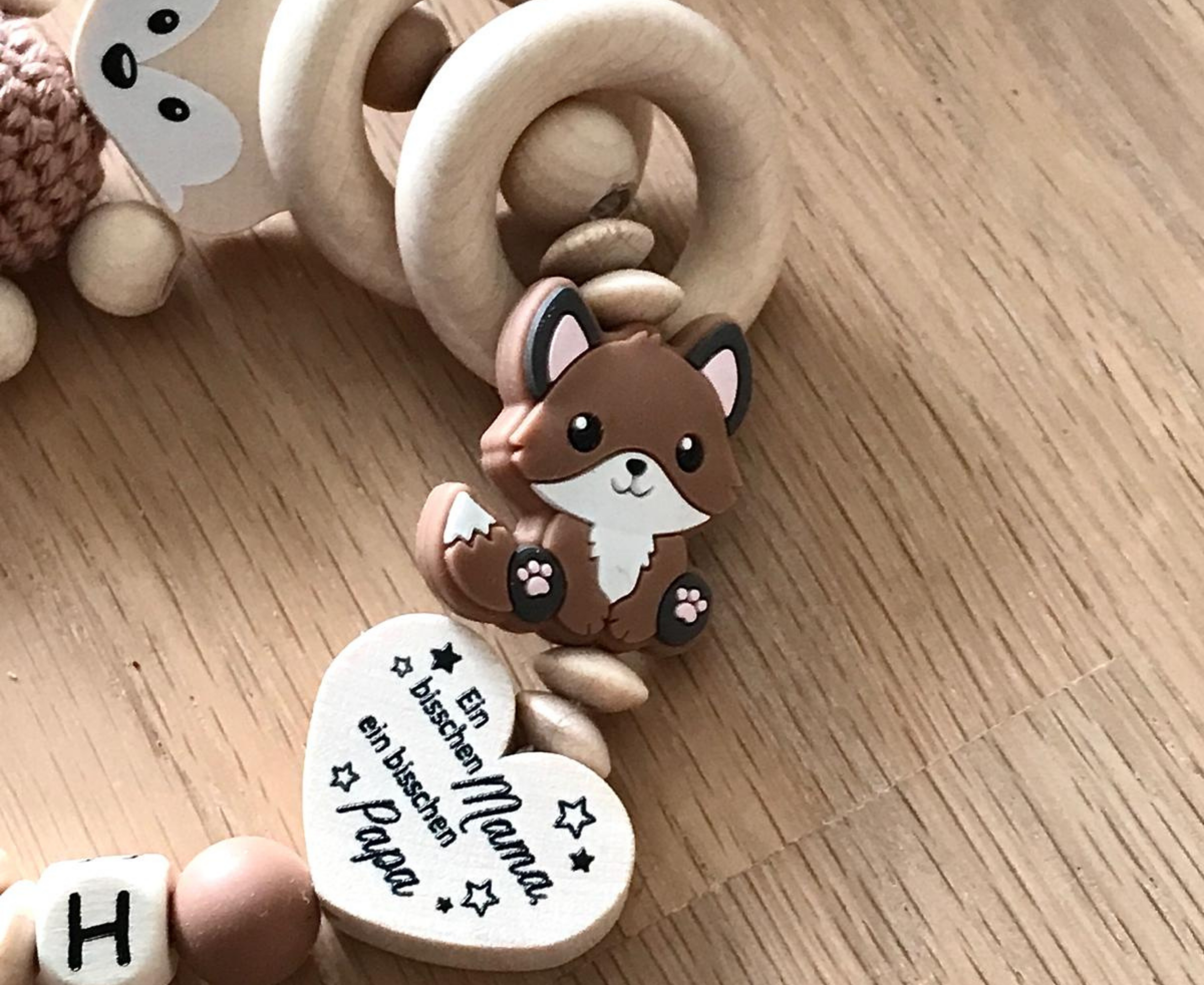 Greifring/Greifing mit Namen Fuchs für Mädchen & Jungen