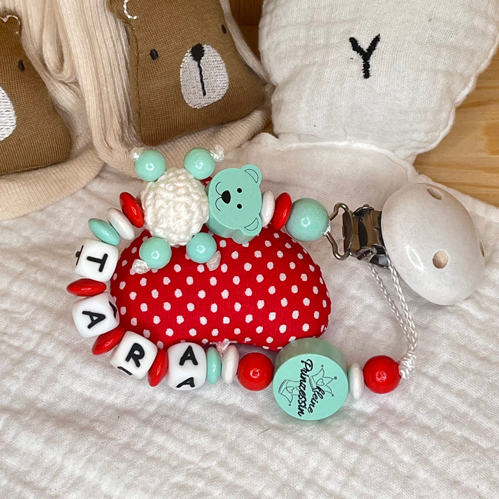 Schnullerkette mit Namen – Mädchen - Kleine Prinzessin  – Babygeschenk zur Geburt oder Taufe