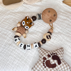 Schnullerkette mit Namen – Mädchen - Babyfüßchen – Babygeschenk zur Geburt oder Taufe