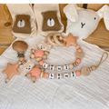 Schnullerkette & Greifling personalisiert – Fuchs Mädchen Set