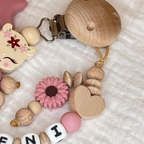 Schnullerkette & Greifling – Reh Mädchen – Set oder einzeln - Babygeschenk