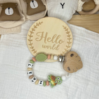 Schnullerkette mit Namen für Jungen Mädchen - Schildkröte Babygeschenk