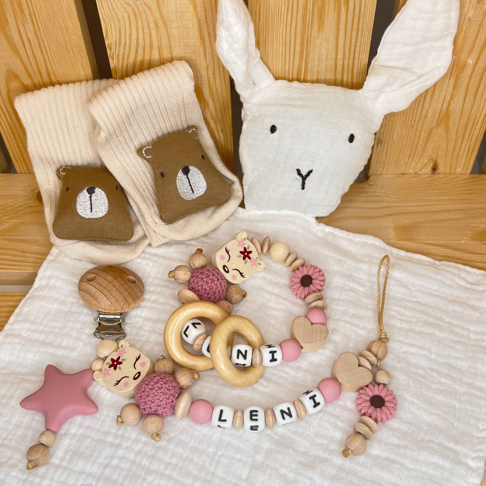 Geschenke Set mit Namen personalisiert Baby Geburt Geschenk