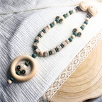 3er Set – Personalisierte Schnullerkette, Greifling & Kinderwagenkette - Auto - Baby Junge