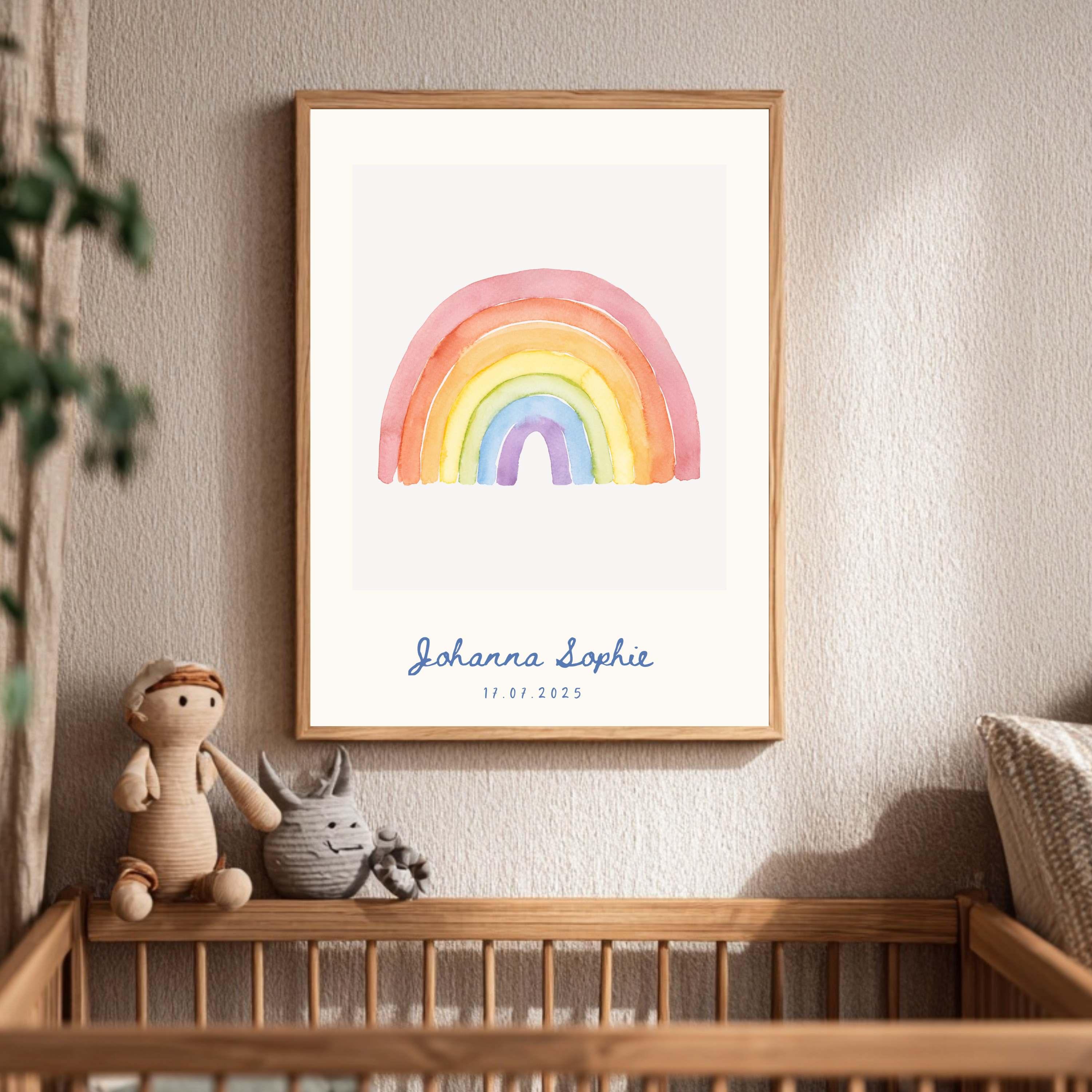 Geburtsposter - Bunter Regenbogen