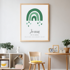 Geburtsposter - Regenbogen Beige