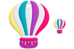 Kinderwagenkette mit Namen Heißluftballon | Personalisiert | Mädchen