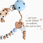 Personalisierte Schnullerkette mit Namen -Reh -Baby Junge -Geschenk