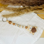 Schnullerkette Nuckelkette personalisiert mit Namen Mädchen Junge Fuchs Naturtöne
