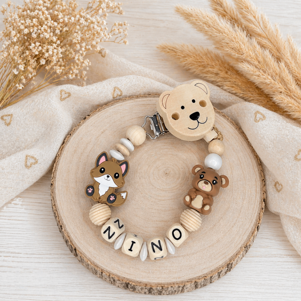 Personalisierte Schnullerkette mit Namen – Baby Geschenk