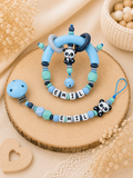 Schnullerkette & Greifling mit Namen - personalisiert - Baby Junge - Geschenk