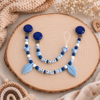3er Set mit Namen Maus | Schnullerkette, Greifring & Kinderwagenkette