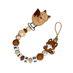 Schnullerkette mit Namen - Fuchs  für Mädchen & Jungen - Fuchs - braun natur
