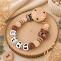 Personalisierte Schnullerkette mit Namen -Bär -Baby Junge -Geschenk