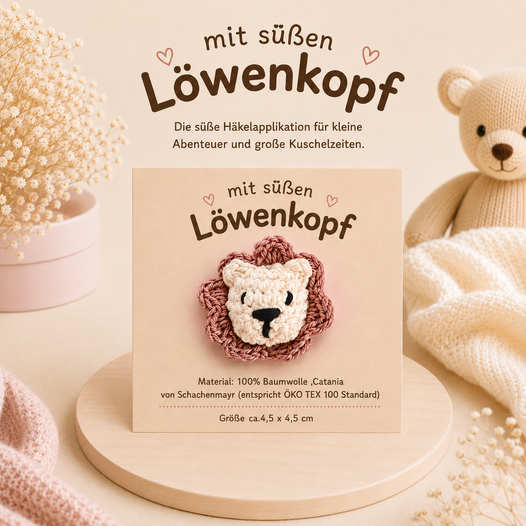 Schnullerkette mit Namen Löwe | Personalisierte Schnullerkette in Naturfarben
