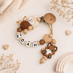 Personalisierte Schnullerkette mit Namen – Fuchs – für Mädchen & Jungen