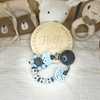 Schnullerkette mit Namen personalisiert – Baby Geschenk – Farbauswahl für Junge & Mädchen