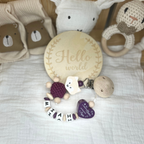 Schnullerkette mit Namen personalisiert – Baby Geschenk – Farbauswahl für Junge & Mädchen