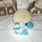 Schnullerkette mit Namen personalisiert – Baby Geschenk – Farbauswahl für Junge & Mädchen