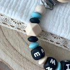 Schnullerkette mit Namen Junge - personalisiert  - Hase - Geschenk zur Geburt, Taufe, oder Babyparty