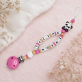 Schnullerkette mit Namen personalisiert – Panda für Mädchen  | Geschenk zur Geburt, Taufe & Babyparty