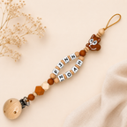 Schnullerkette mit Namen personalisiert – Eichhörnchen für Mädchen & Jungen | Geschenk zur Geburt, Taufe & Babyparty