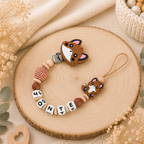 Schnullerkette & Greifling – Fuchs Mädchen Junge – Set oder einzeln - Babygeschenk