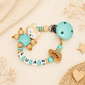 Schnullerkette mit Namen | personalisiert | Fuchs | Mädchen & Jungen | mint natur | Babygeschenk