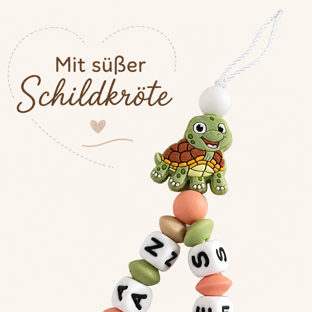 Schnullerkette mit Namen & Doppelnamen Mädchen | Personalisiert aus Holz & Silikon | Baby Geschenk zur Geburt & Taufe (Kopie)