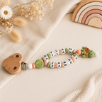 Schnullerkette mit Namen & Doppelnamen Mädchen | Personalisiert aus Holz & Silikon | Baby Geschenk zur Geburt & Taufe (Kopie)