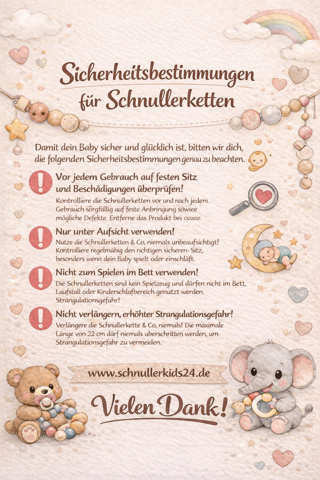 Schnullerkette mit Namen oder Doppelnamen für Mädchen flieder rosa