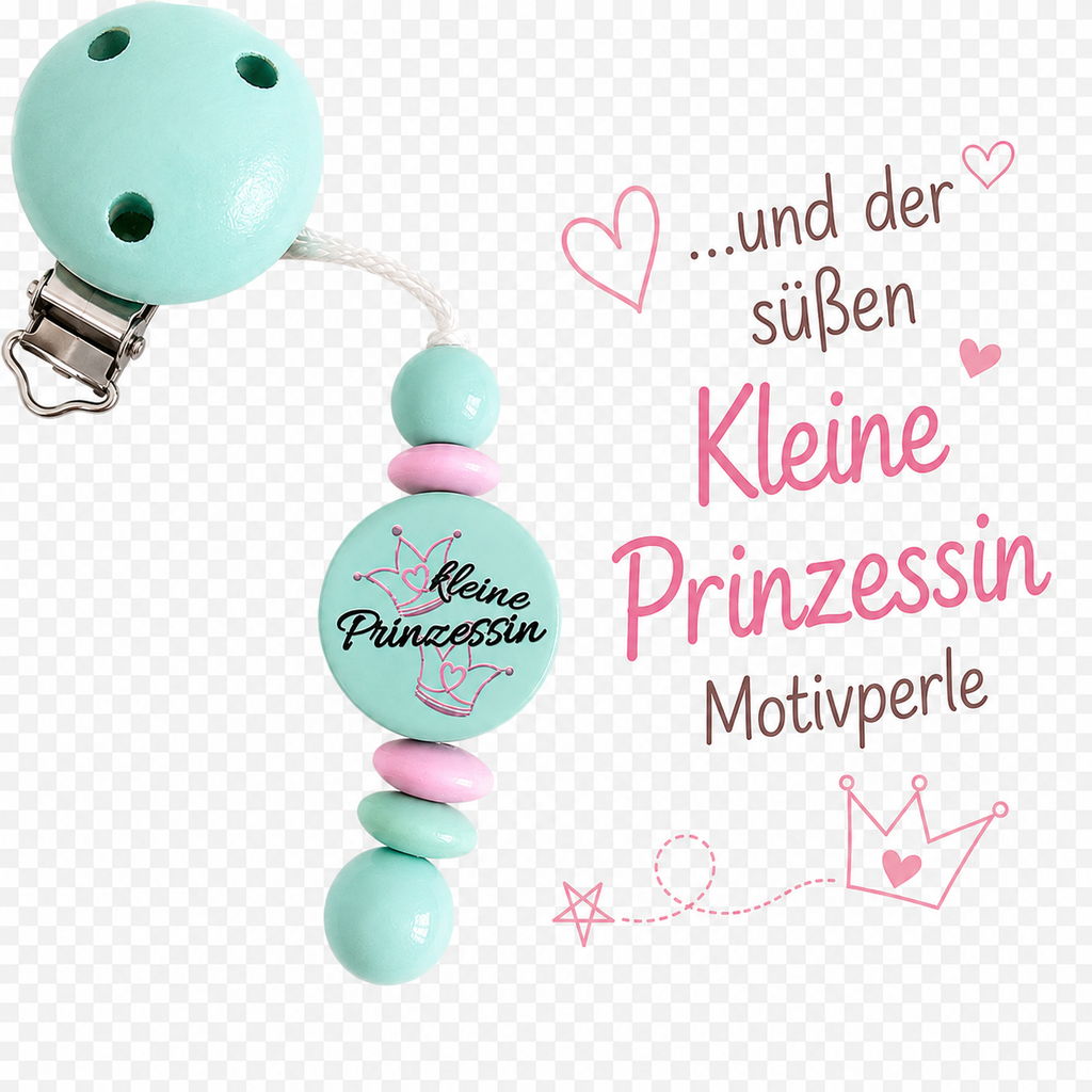 Schnullerkette mit Namen Kleine Prinzessin - Baby Mädchen - Babygeschenk