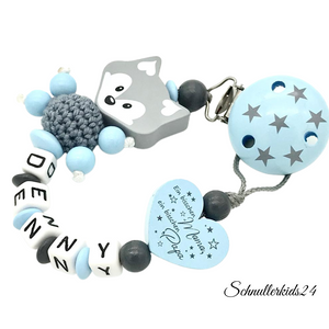 Schnullerkette mit Namen Junge