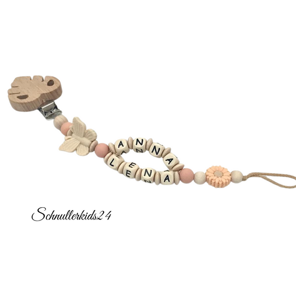 Schnullerkette mit Doppelnamen Mädchen