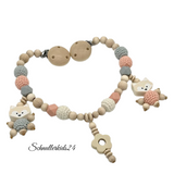 Kinderwagenkette Wagenkette ohne Namen Fuchs  Apricot und Grau