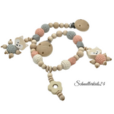 Kinderwagenkette Wagenkette ohne Namen Fuchs  Apricot und Grau
